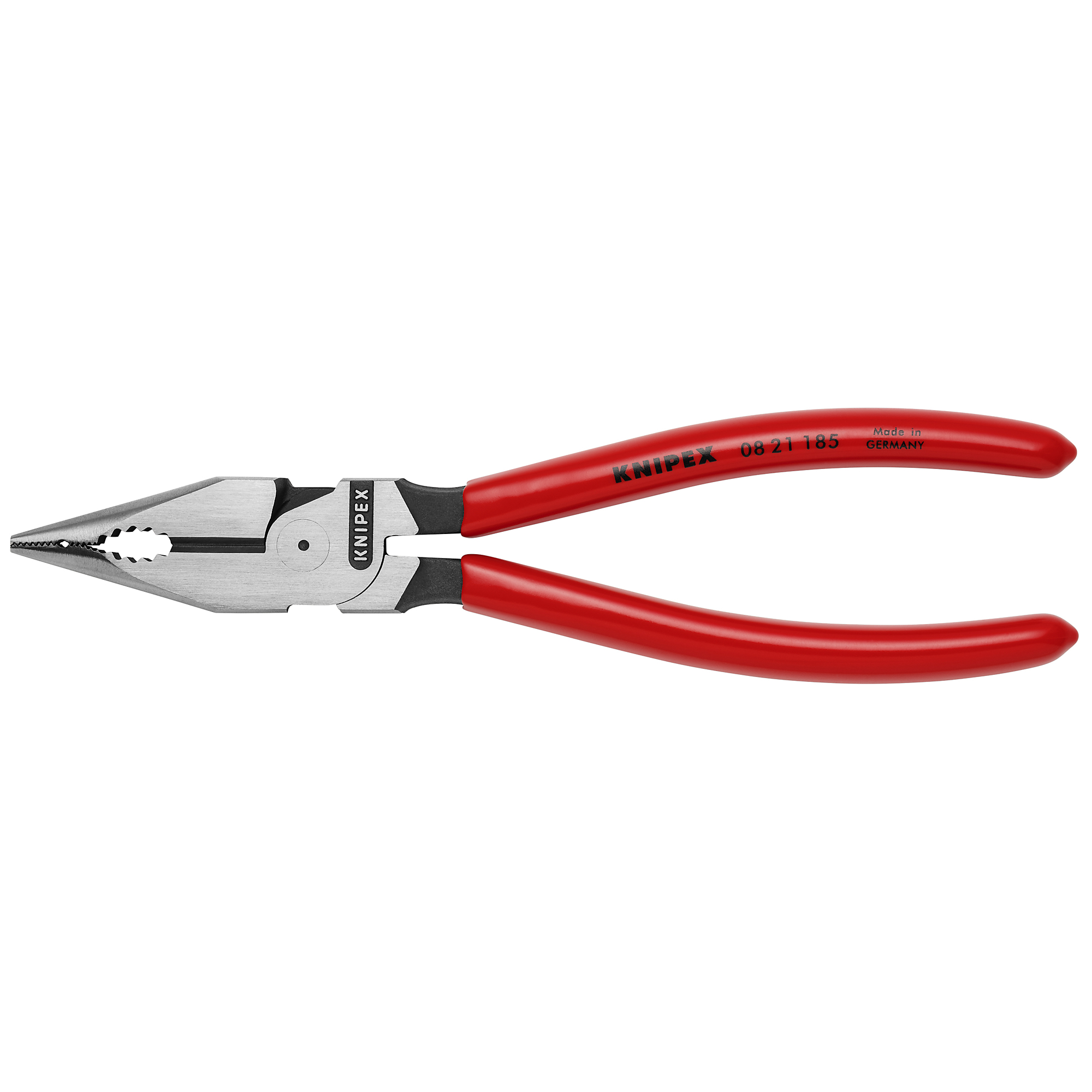KNIPEX Needle-Nose Combination Pliers - 7.25in., Plastic Coating, Steel, 0.5in. Jaw Capacity, Model# 08 21 185